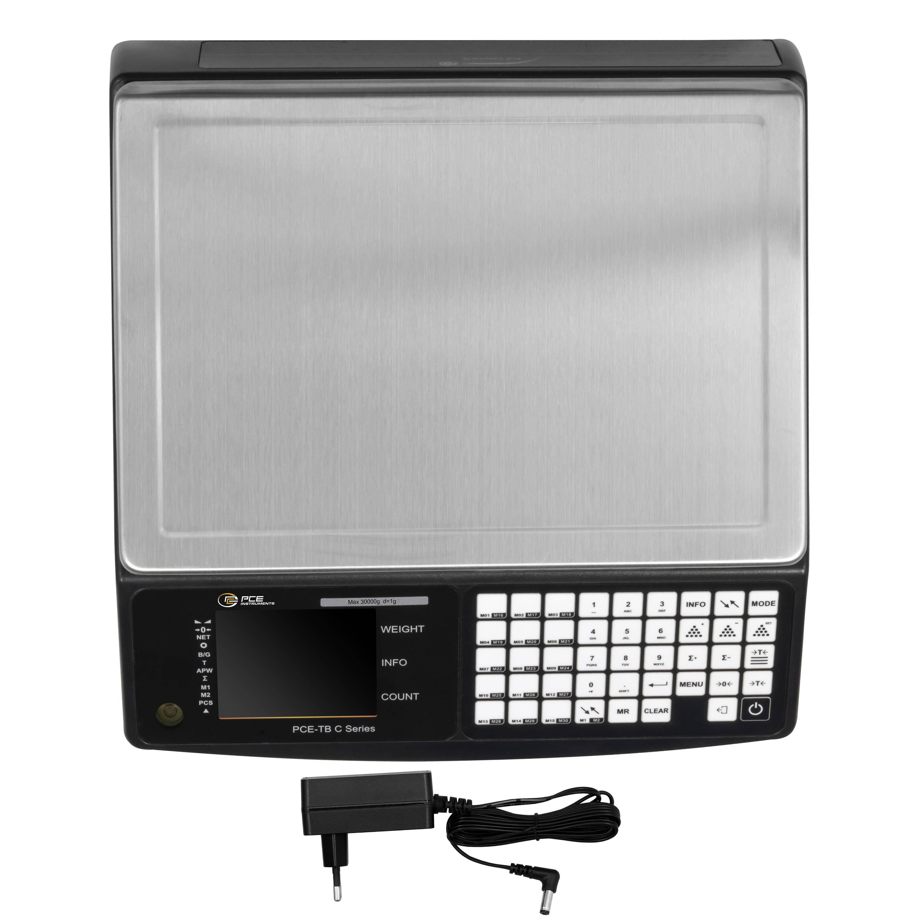PCE Instruments PCE-TB 30C Zählwaage PCE-TB 30C Wägebereich (max.) 30kg Ablesbarkeit 1g netzbetrieben