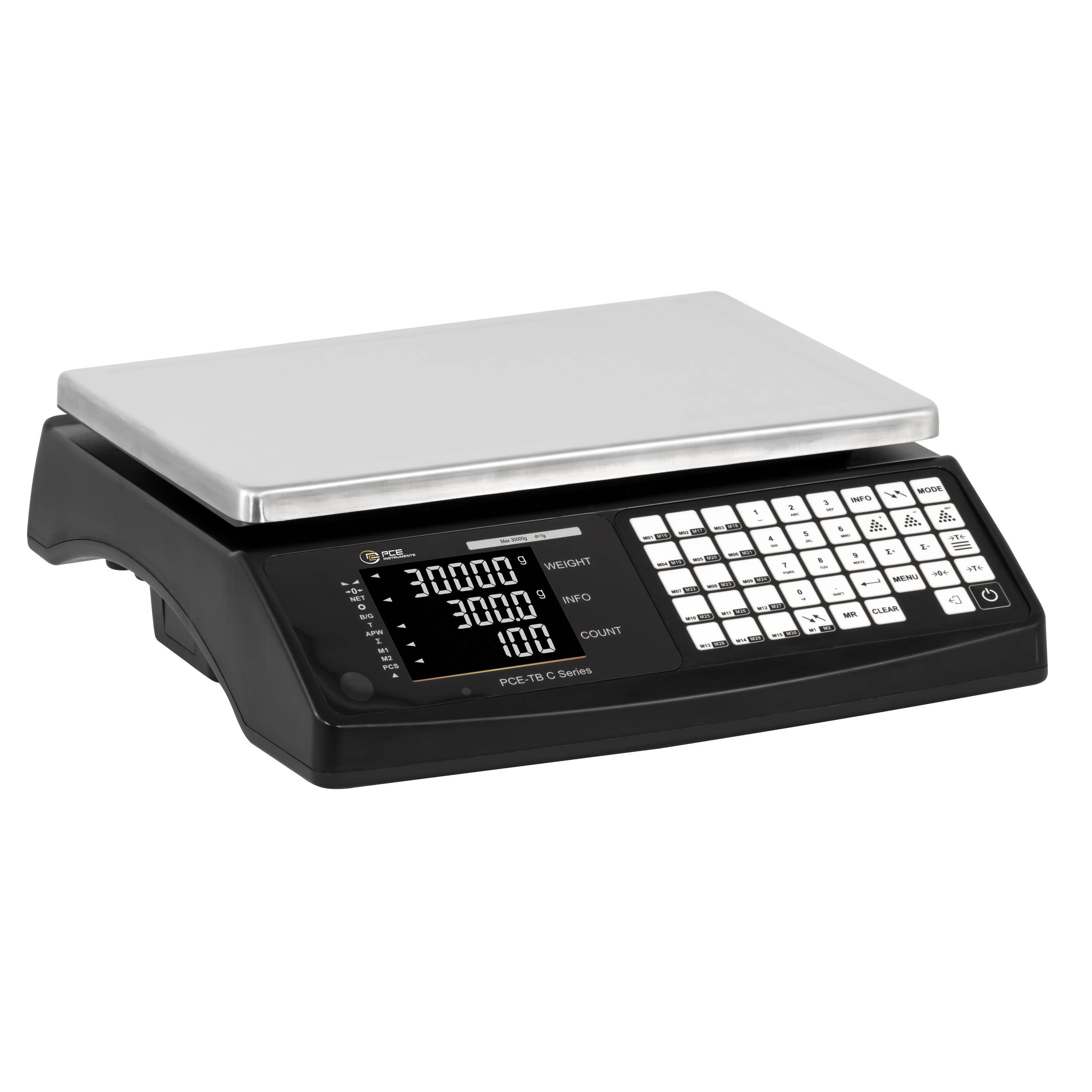 PCE Instruments PCE-TB 30C Zählwaage PCE-TB 30C Wägebereich (max.) 30kg Ablesbarkeit 1g netzbetrieben