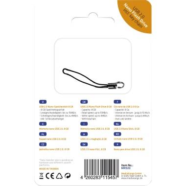MEDIARANGE Nano - USB-Flash-Laufwerk - 8 GB - USB 2.0 - Schwarz
