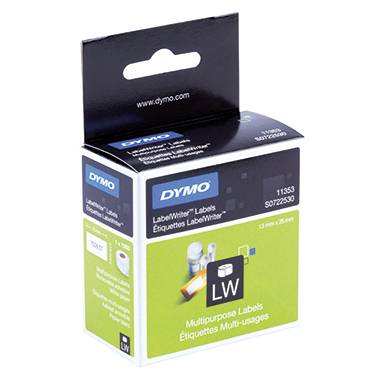 DYMO Etiketten Rolle 11353 S0722530 25 x 13 mm Papier Weiß 1000 St. Permanent haftend Universal-Etiketten
