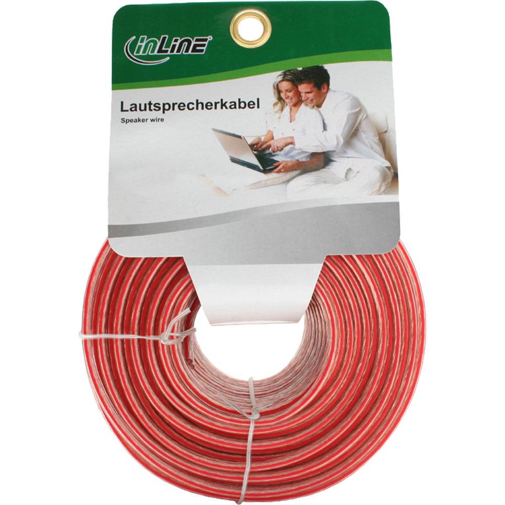 InLine® Lautsprecherkabel, 2x 0,75mm², CCA, transparent, 25m