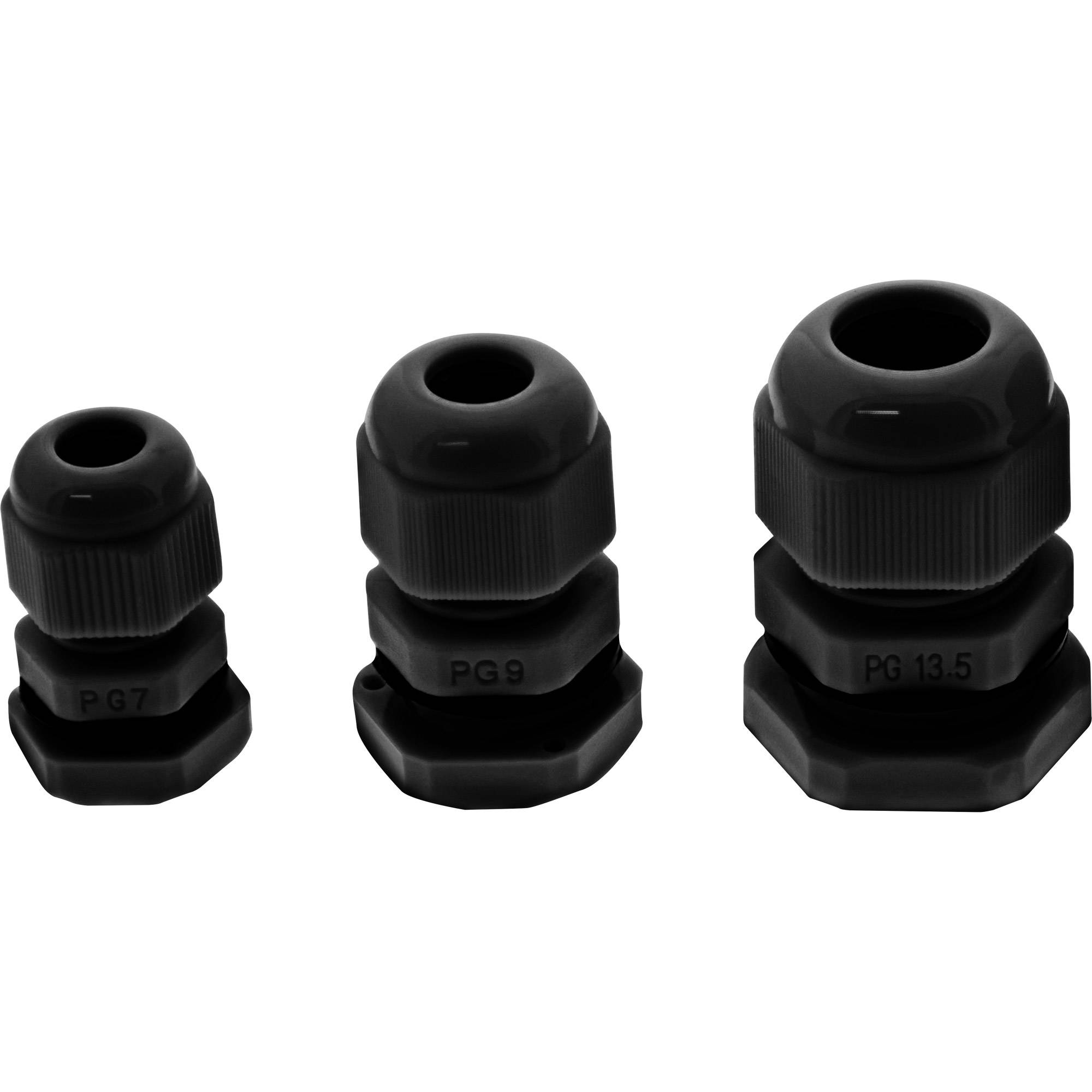 InLine® Kabeldurchführung PG 13.5 Nylon IP68 6-12mm, schwarz, 10 Stück /