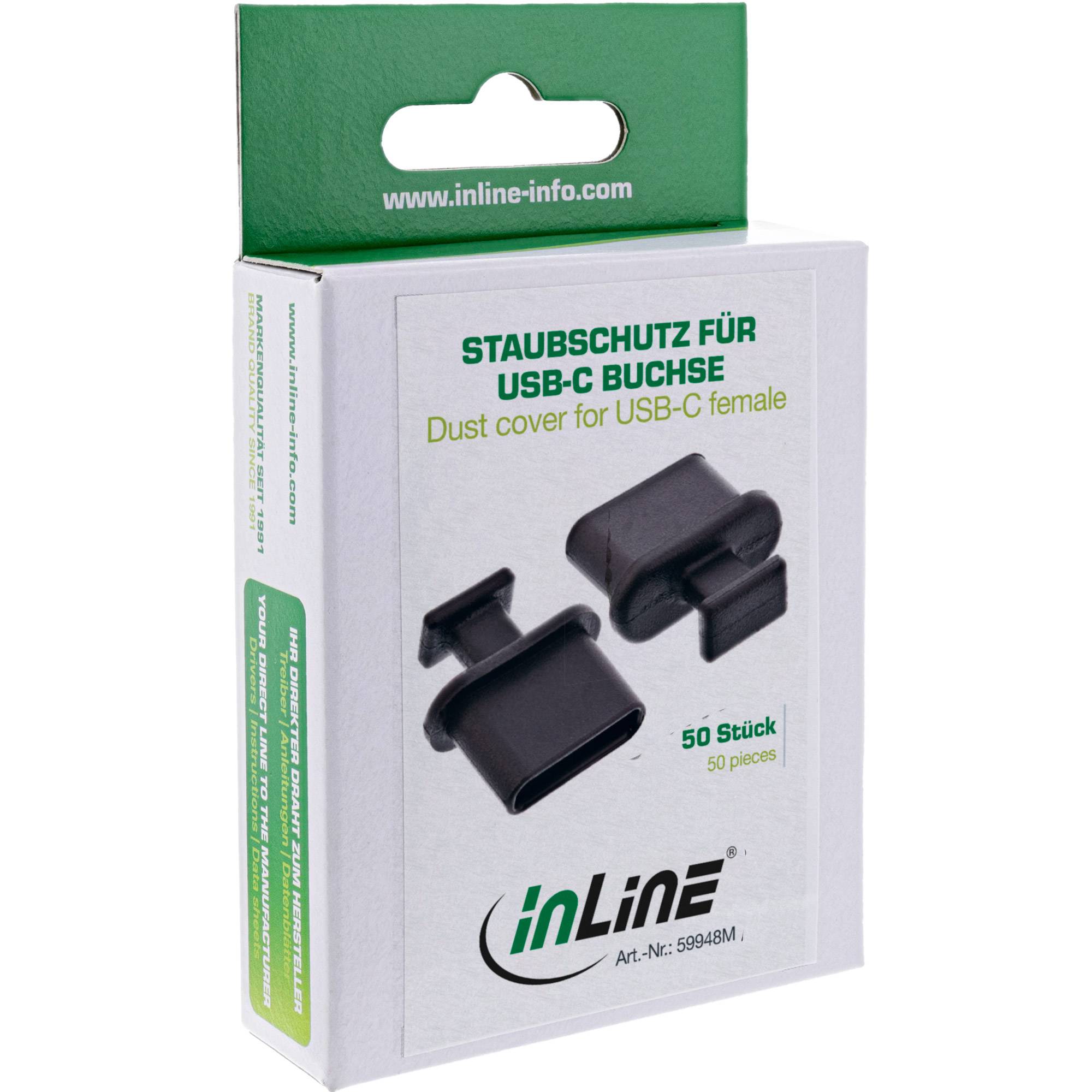 INLINE - Staubschutz - für USB-C Buchse - schwarz 50er Pack