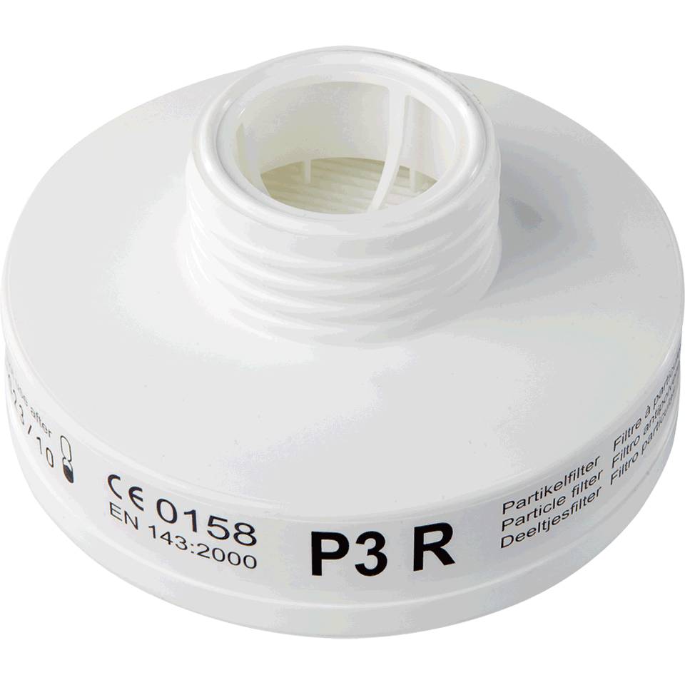 B+R Atemschutzfilter P3 R, für Halb-und Vollmasken, EN 148-1, EN 143, Kunststoff, 50g