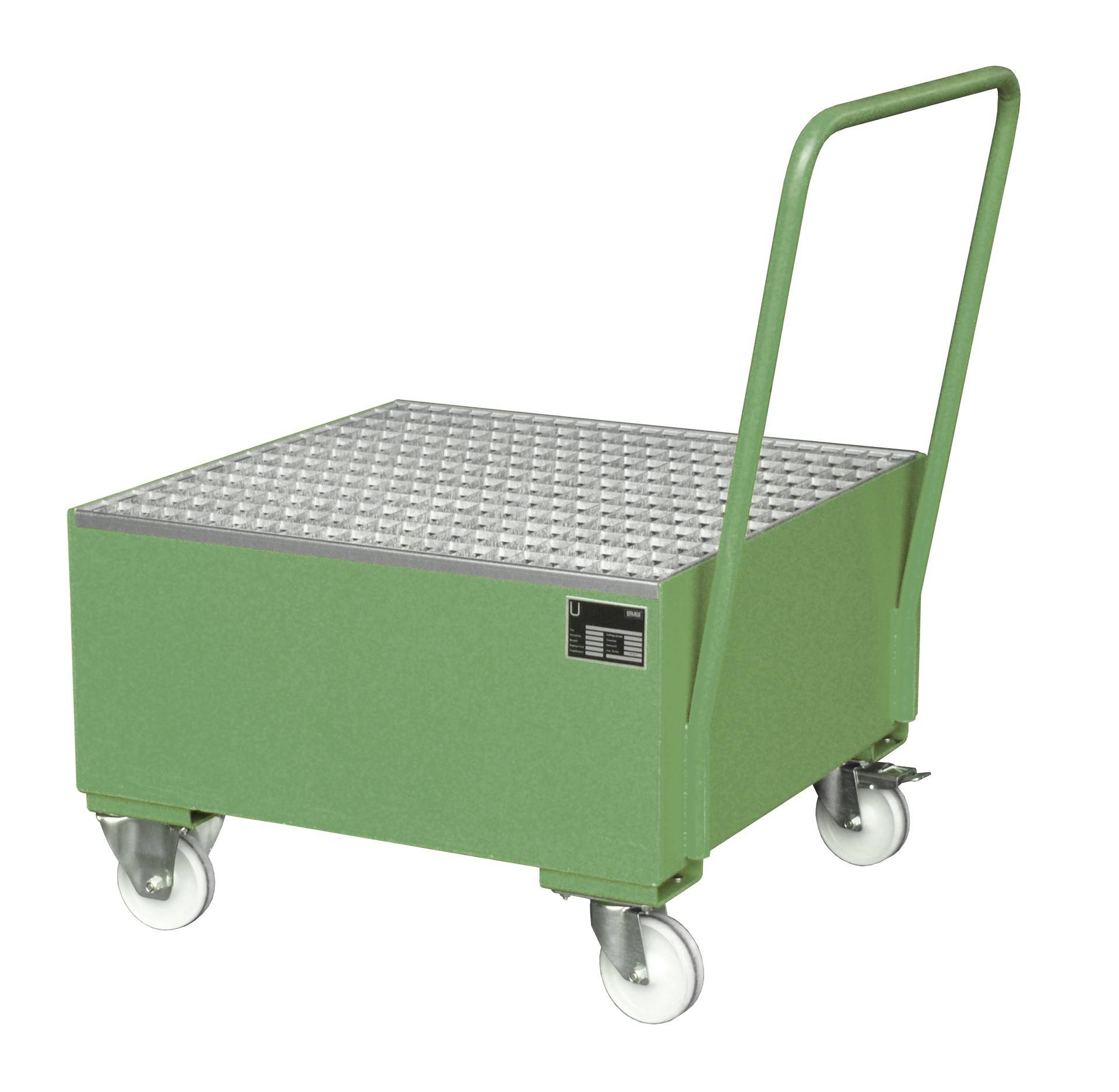 Fahrbare Auffangwanne 2004, lackiert, Resedagrün