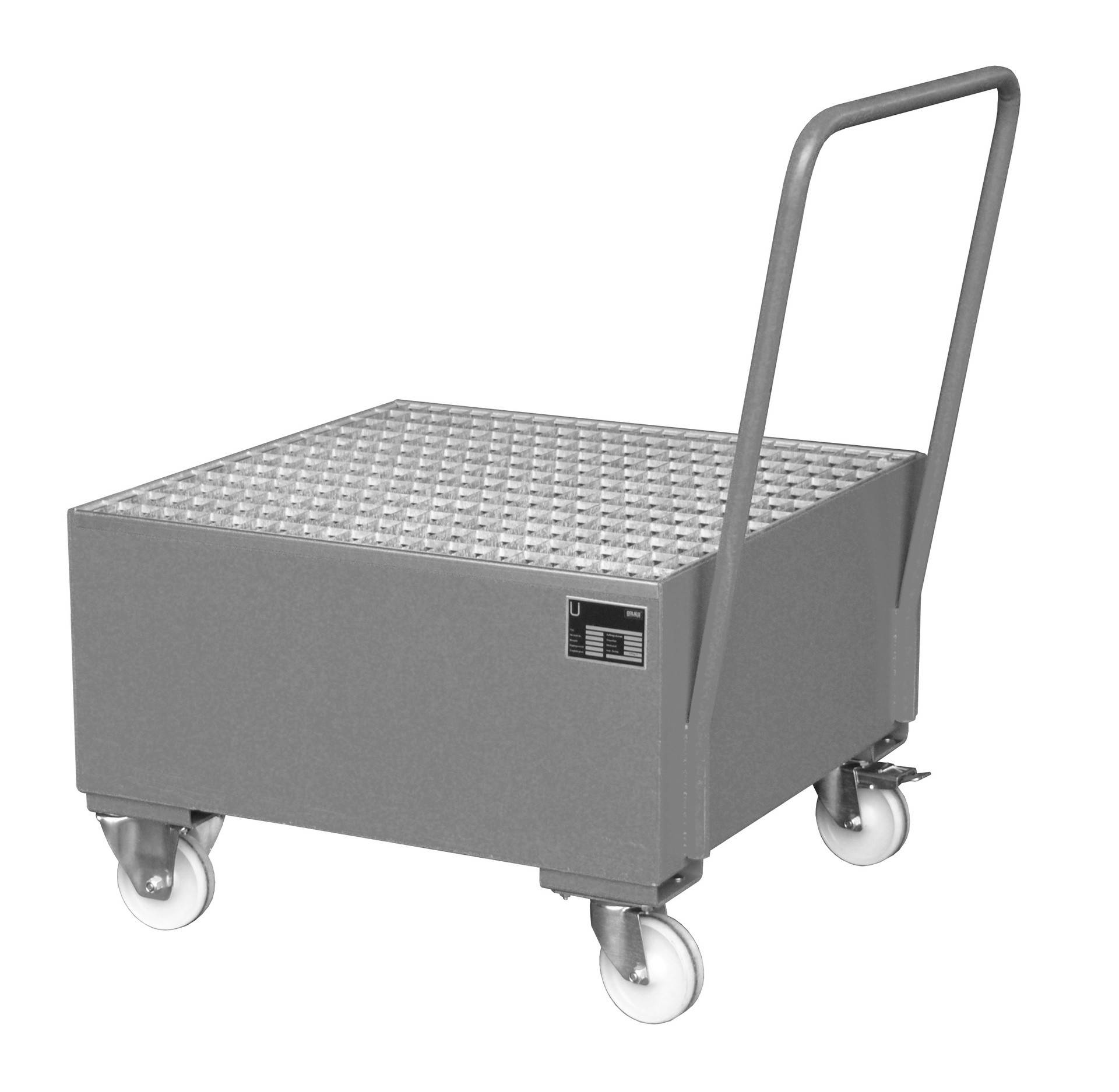 Fahrbare Auffangwanne 2004, lackiert, Mausgrau