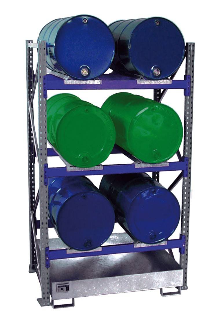 Fassregal mit Auffangwanne 3002, verzinkt