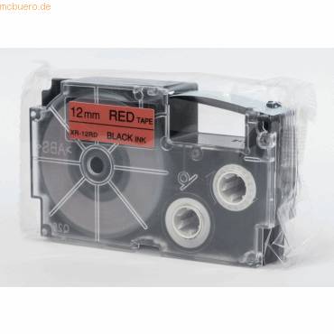 Casio XR-12RD1 Schriftband Bandfarbe: Rot Schriftfarbe: Schwarz 12 mm 8 m