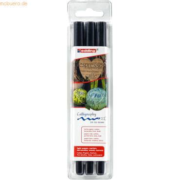 Kalligrafie-Stift edding 1255 3 Strichbreiten schwarz VE=3 Stück