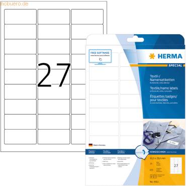 HERMA Special - Selbstklebend - weiß - 63.5 x 29.6 mm 675 Stck. (25 Bogen x 27)