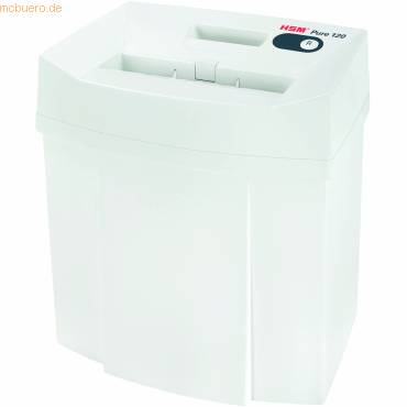 HSM Pure 120 Aktenvernichter 12 Blatt Streifenschnitt 3.9mm P-2 20l Vernichtet auch Heftklammern, Kreditkarte, Büroklammern