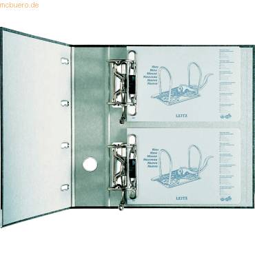 Leitz Doppelordner 1092-00-00 2 x DIN A5 quer Rückenbreite: 75 mm Schwarz Wolkenmarmor 4 Bügel 10920000