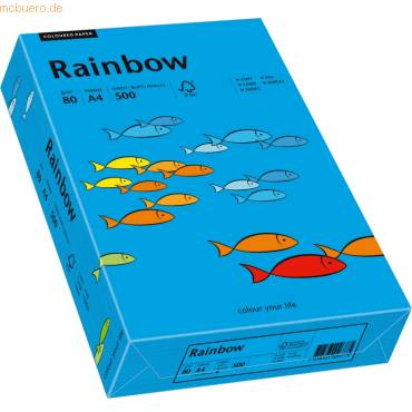 Multifunktionspapier Rainbow A4 80 g/qm intensivblau VE=500 Blatt