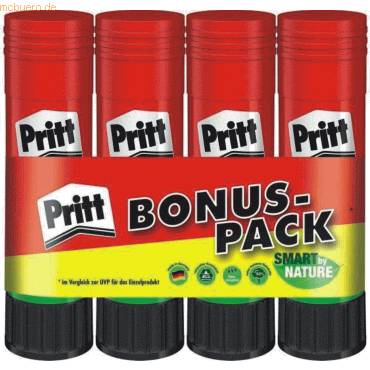 Pritt Klebestift 4 x 43 g im Spar-Pack, lösemittelfrei