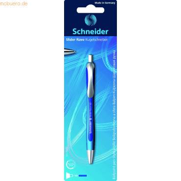 Kugelschreiber Slider Rave Druckmechanik XB blau Blisterkarte