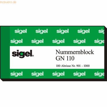 Nummernblock 105x50mm 1-1000 VE=10x100 Blatt farbig sortiert