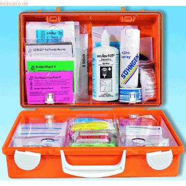 Erste-Hilfe-Koffer Kunst&amp; Werken, SN-CD orangeplombierbar und Wandhalterung,