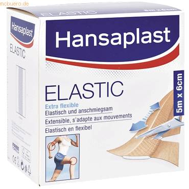 Wundversorgung Pflaster, Hansaplast ELASTIC, Quer-elastischer Wundschnellverband, 5 m x 6 cm