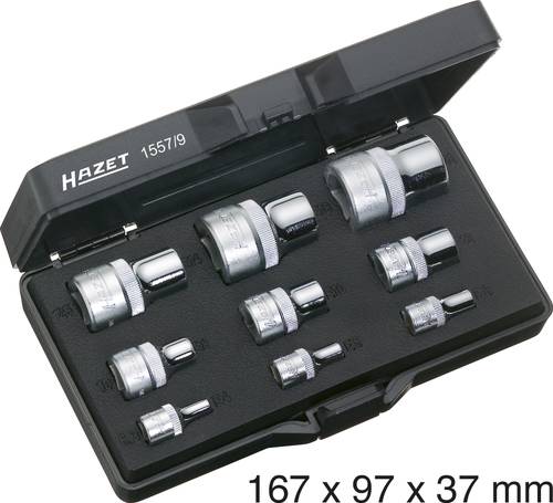 Hazet 1557/9 Außen-TORX Steckschlüsseleinsatz-Set 9teilig 1/4  (6.3 mm), 1/2  (12.5 mm), 3/8  (10