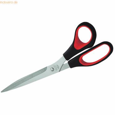 WEDO Schere 97610 25,5cm Edelstahl Softgriff schwarz/rot