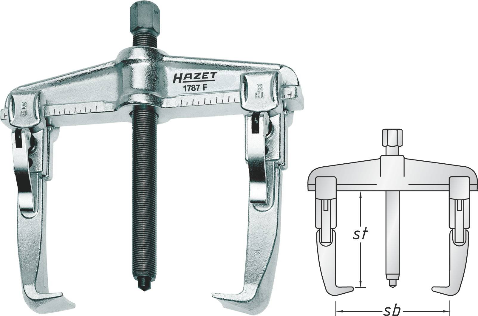 Hazet 1787F-13 Abzieher Spannbereich (Details) 130 mm