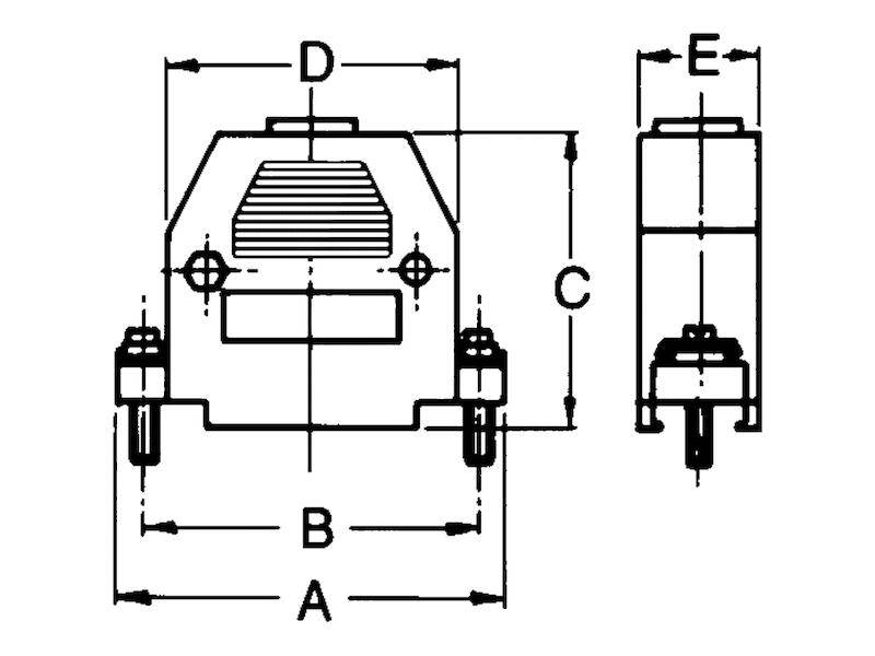 econ connect Posthaube für D-Sub Steckverbinder 9 polig schwarz Kunststoff