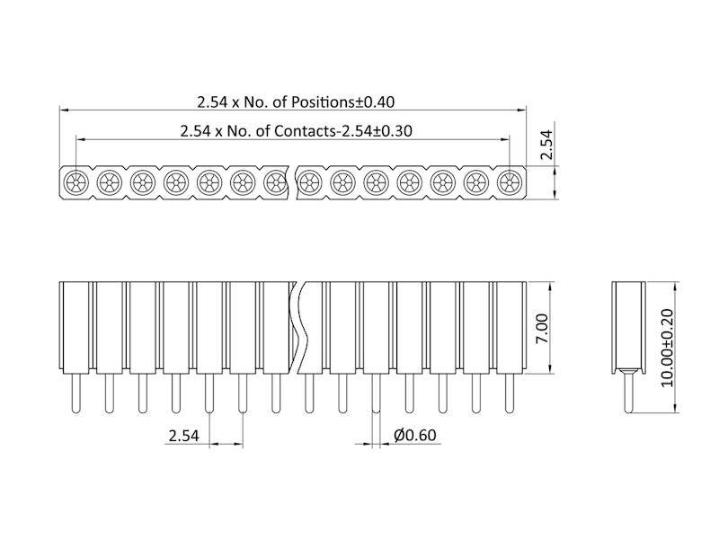 econ connect Kontaktbuchse 1 x 40 polig Höhe 7 mm Rastermaß 2,54 mm