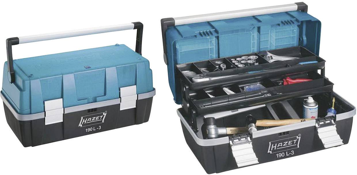 Hazet 190L-3 Werkzeugkasten unbestückt Kunststoff Schwarz, Blau, Silber