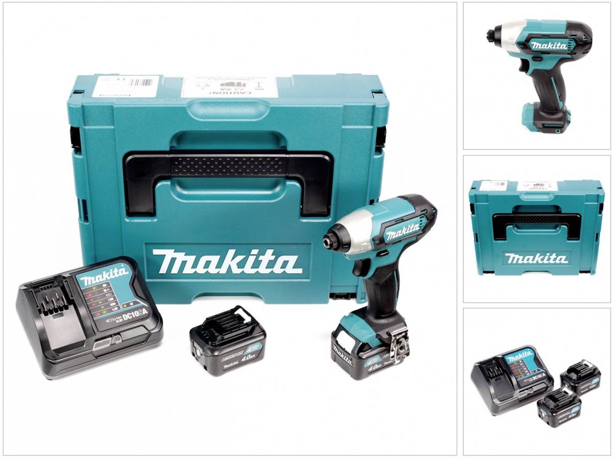Makita TD 110 DSMJ 10,8 V Li-Ion Akku Schlagschrauber mit 2x 4 Ah Akku + Ladegerät im Makpac