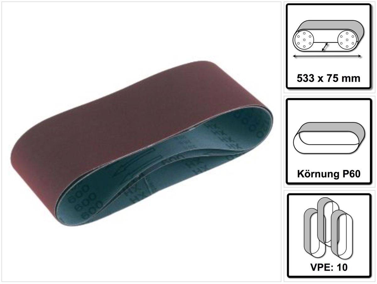 Schleifband L533X 75-P60 RU2/10 Rubin 2, FESTOOL powered by UPR