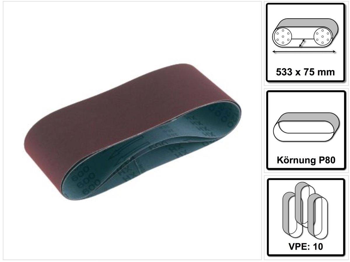 Schleifband L533X 75-P80 RU2/10 Rubin 2, FESTOOL powered by UPR