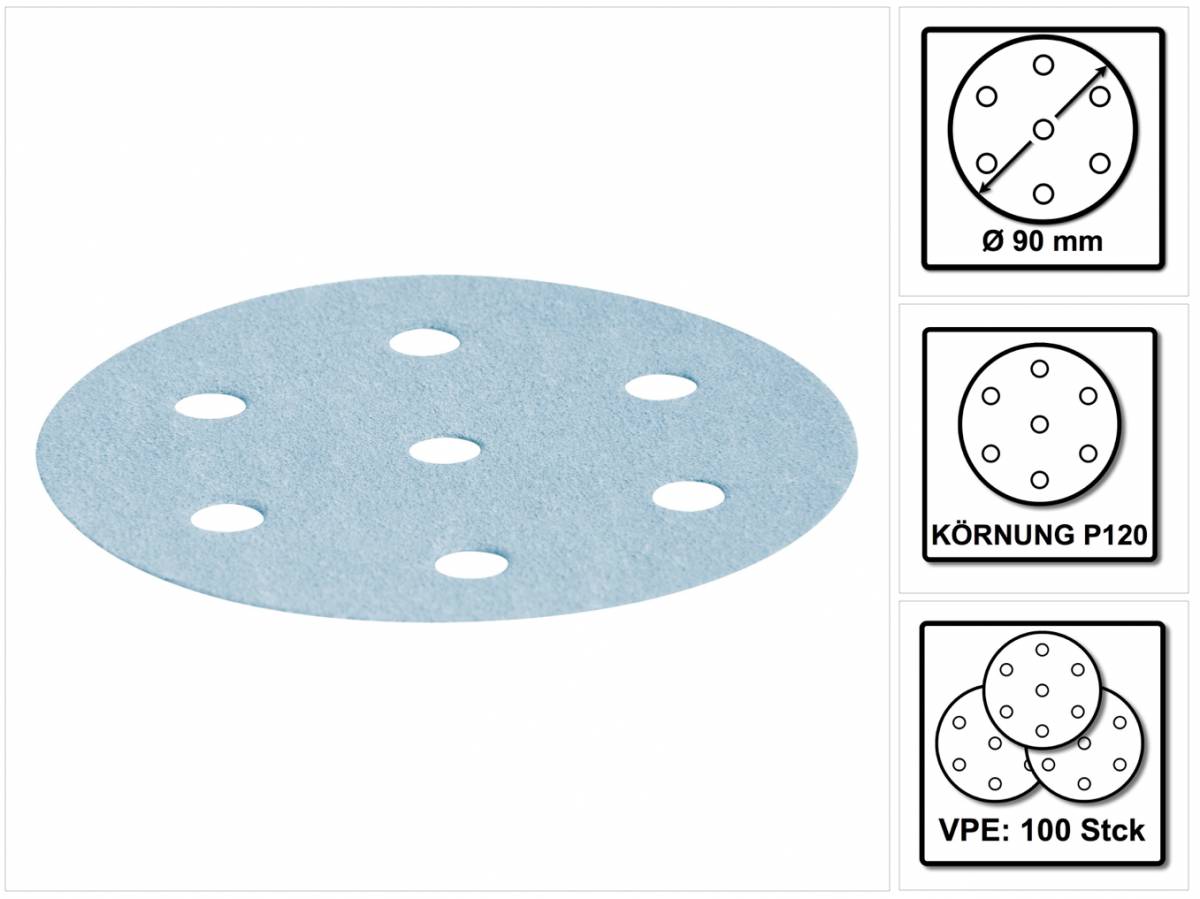 Schleifscheibe STF D90/6 P120 GR/100 Granat, FESTOOL powered by UPR