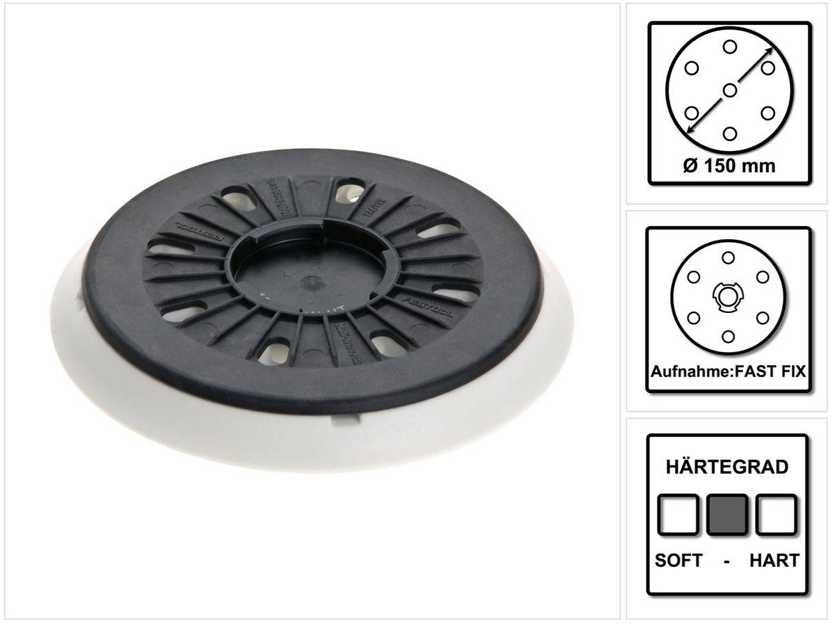 Festool Schleifteller ST-STF D150/MJ2-FX-W-HT 150 mm FastFix mittlerer Härtegrad ( 202461 ) - neue Version von ( 49614