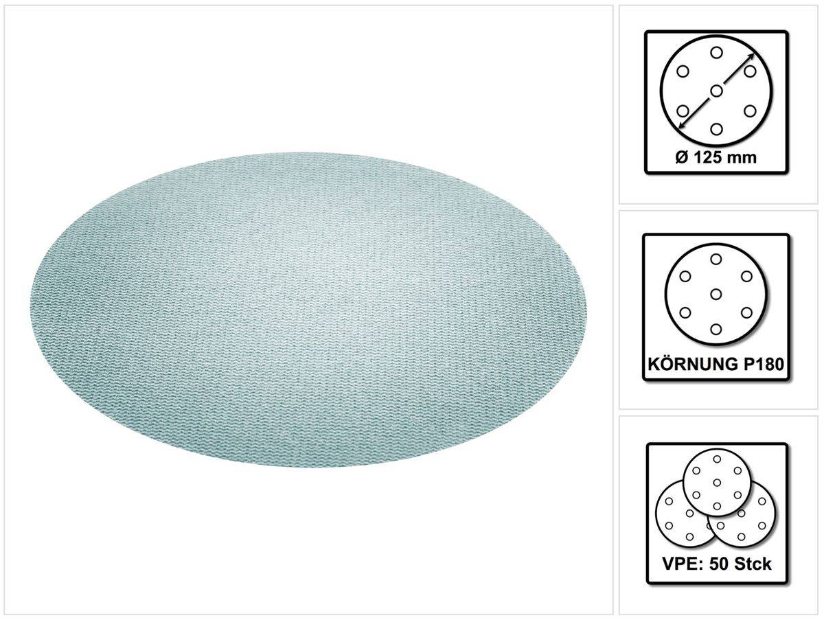 Netzschleifmittel STF D125 P180 GR NET/50 Granat Net, FESTOOL powered by UPR