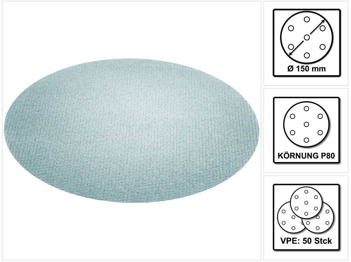 Festool Schleifscheiben Netzschleifmittel Netzscheiben STF 150mm P80 100 120.. P80 203303