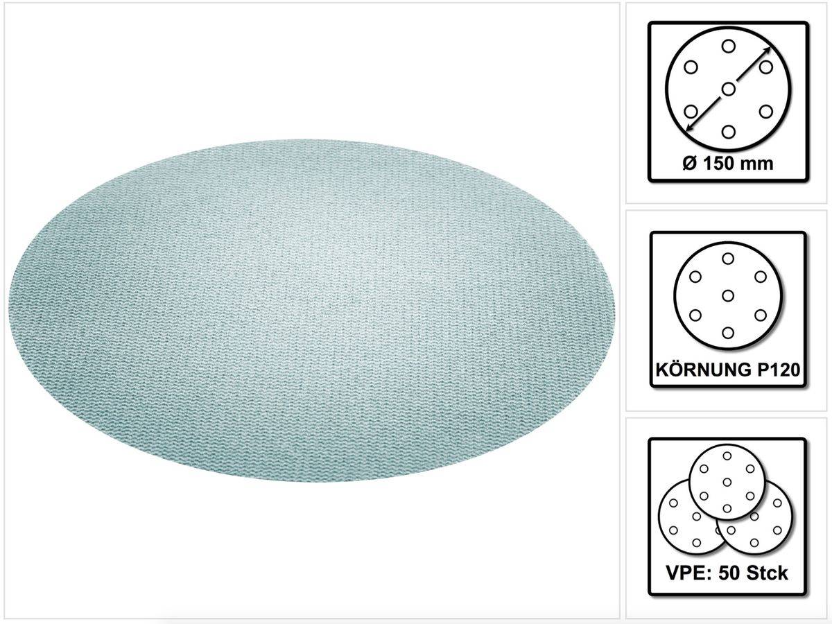 Netzschleifmittel STF D150 P150 GR NET/50 Granat Net, FESTOOL powered by UPR