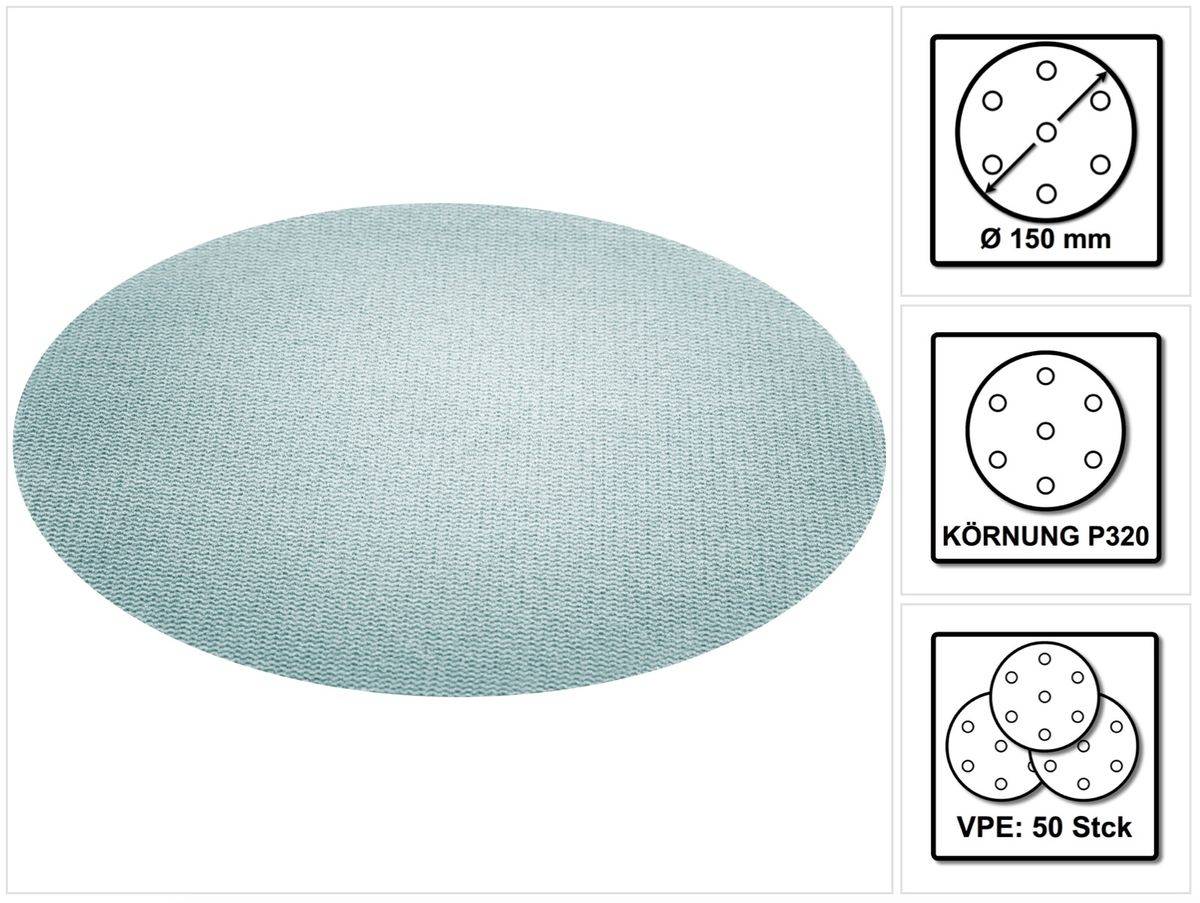 Netzschleifmittel STF D150 P320 GR NET/50 Granat Net, FESTOOL powered by UPR