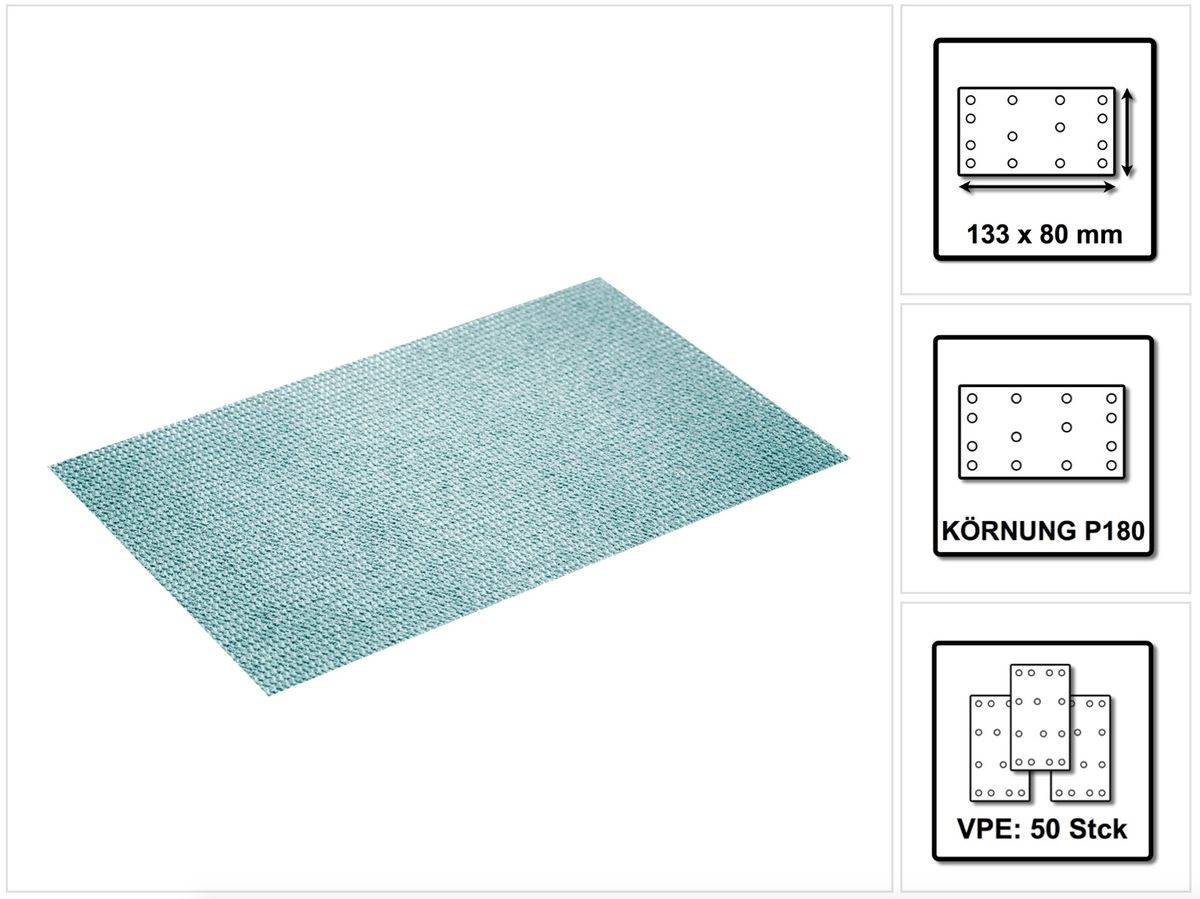 Netzschleifmittel STF 80x133 P180 GR NET/50 Granat Net, FESTOOL powered by UPR