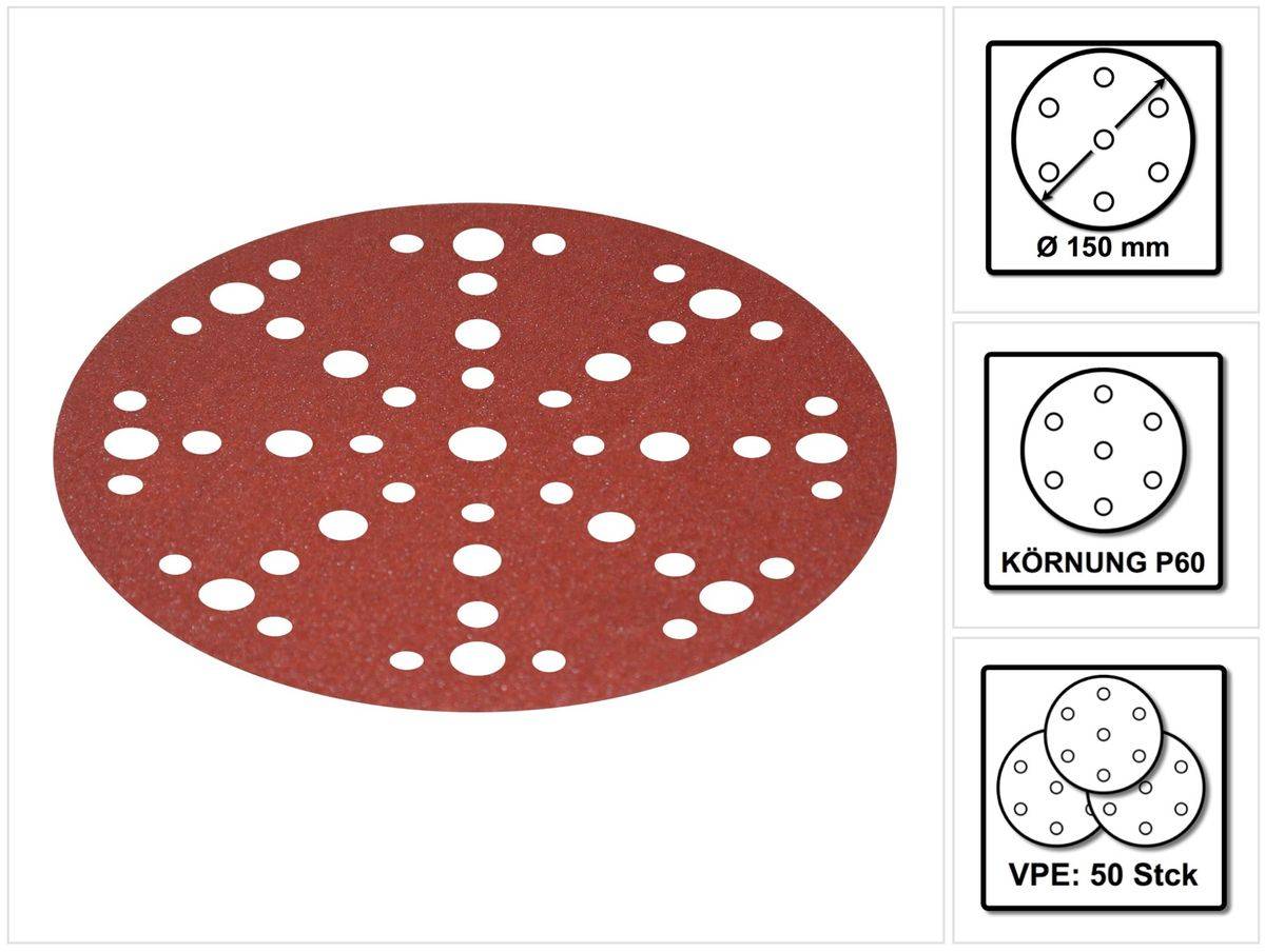 Schleifscheibe STF D150/48 P60 RU2/50 Rubin 2, FESTOOL powered by UPR