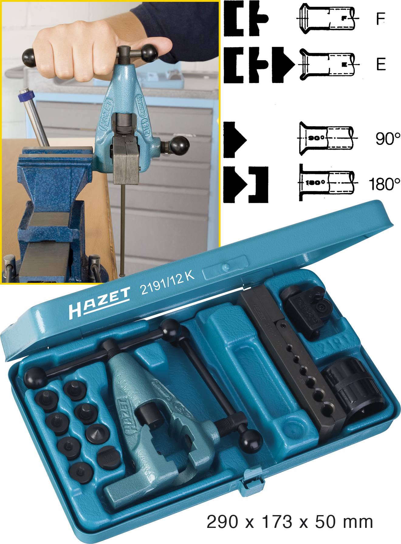 Hazet 2191/12K Doppel-Bördelgerät-Satz 12tlg