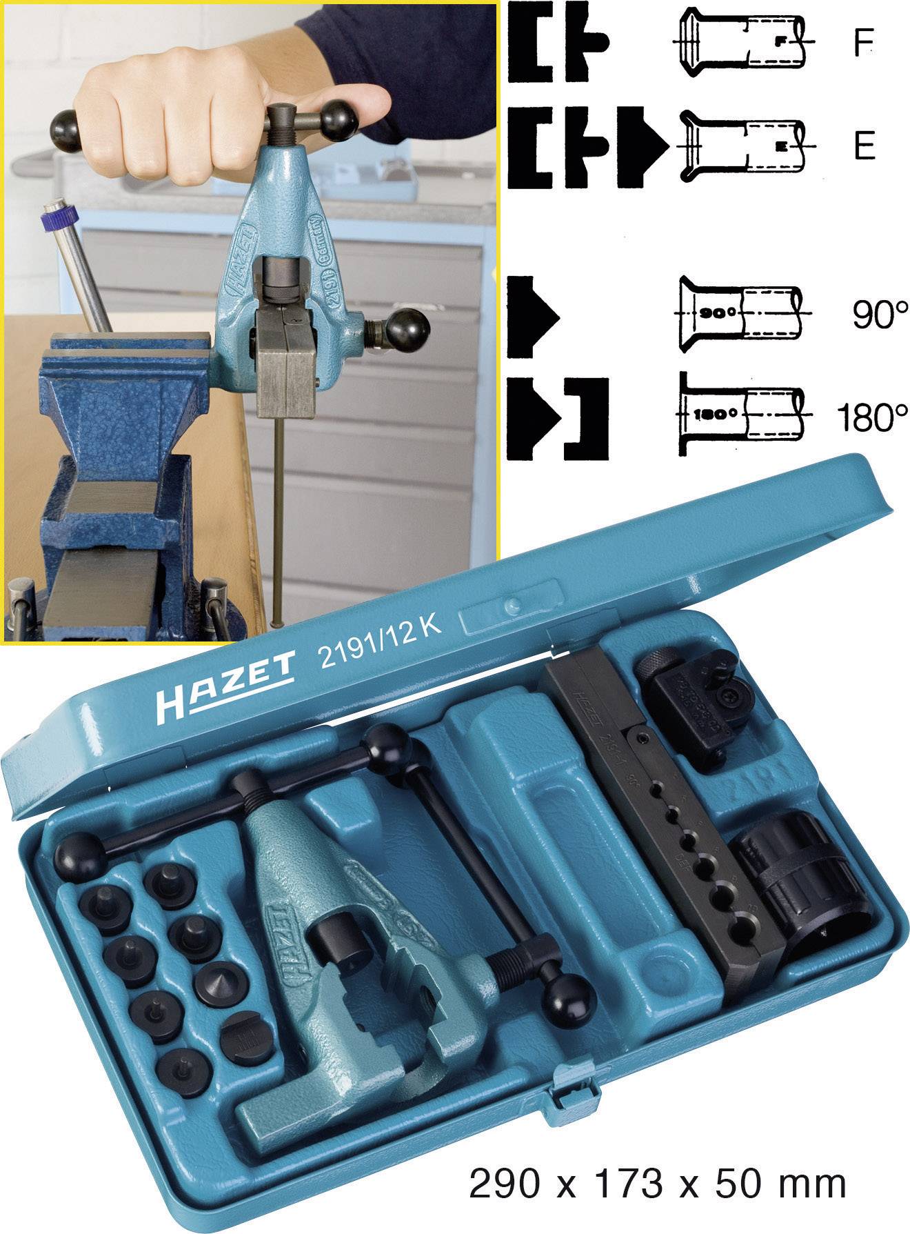 Hazet 2191/12K Doppel-Bördelgerät-Satz 12tlg
