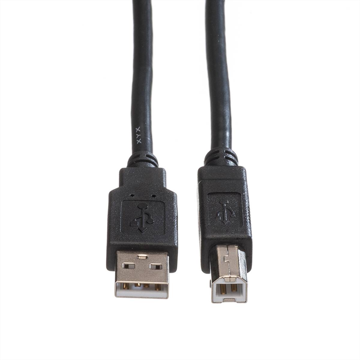 Roline green USB-Kabel USB 2.0 USB-A Stecker, USB-B Stecker 1.80m Schwarz Geschirmt, TPE-Mantel, Halogenfrei 11.44.8818