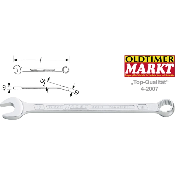 Hazet 600N-19 Ring-Maulschlüssel Schlüsselweite (Metrisch) 19 mm Hazet 600N-19 Ring-Maulschlüssel Schlüsselweite (Metrisch) 19 mm
