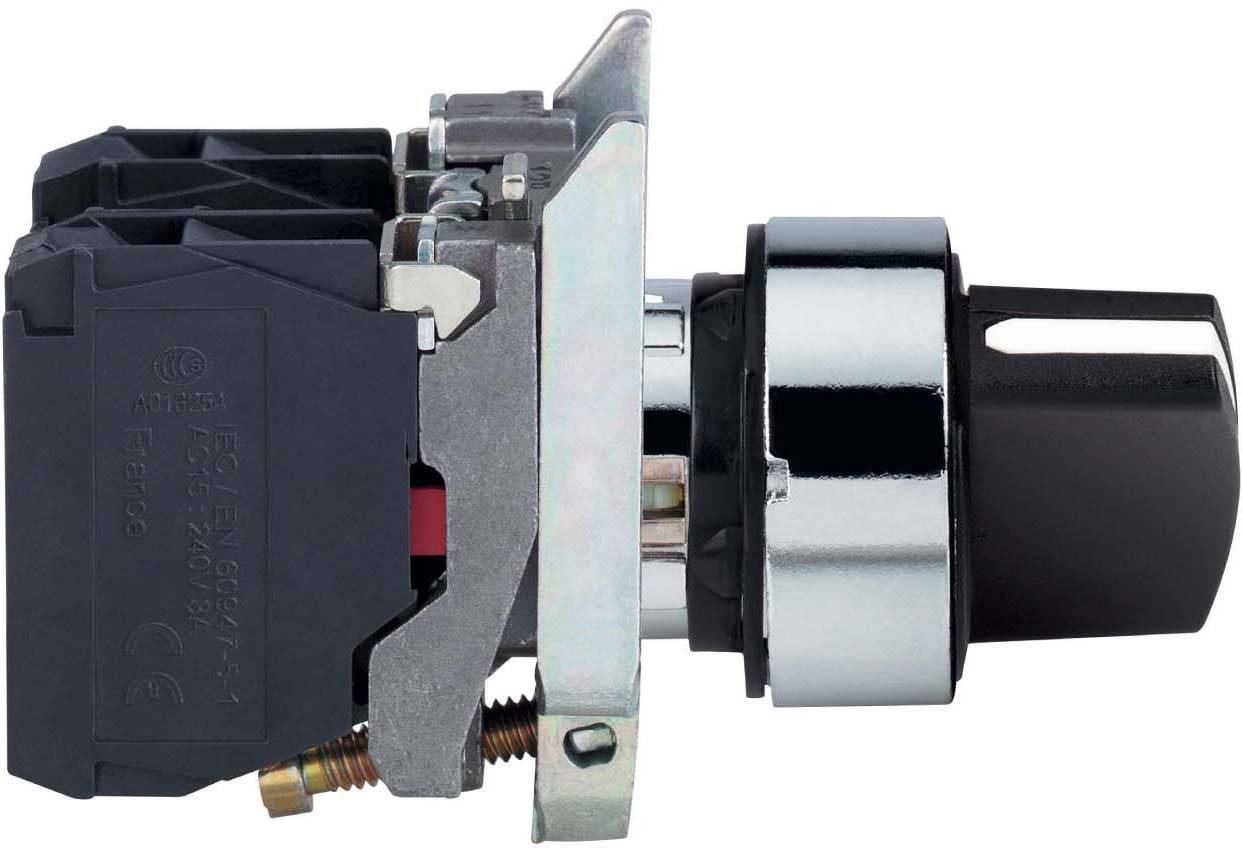 Schneider Electric XB4BD33 Harmony XB4BD33 Wahltaste Drehschalter Schwarz 3 x +/- 45 ° Drehentriegelung 1 St.
