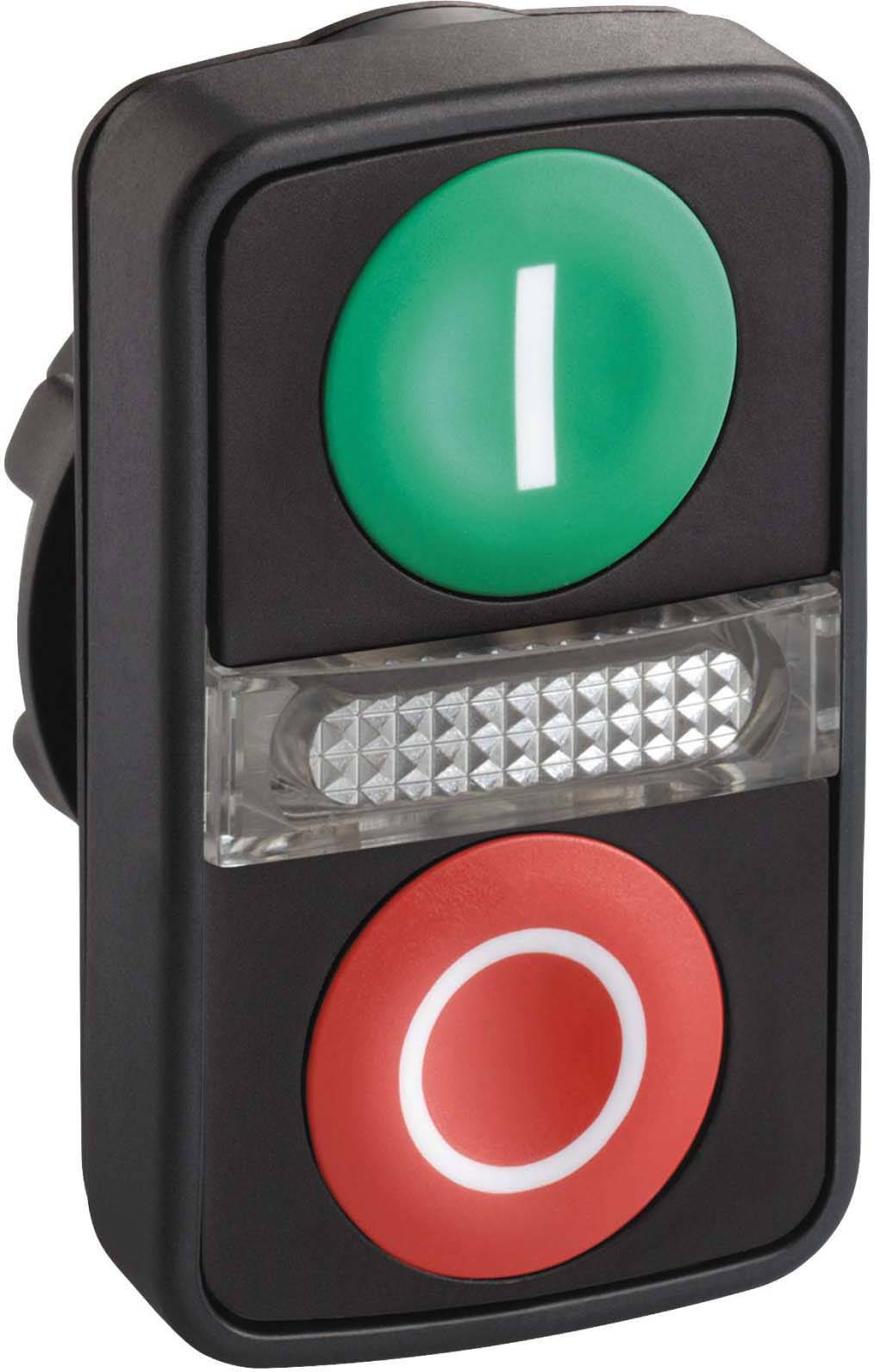 Schneider Electric ZB5AW7A3741 Harmony ZB5AW7A3741 Doppeldrucktaster Betätiger flach 2 Tasten Grün, Rot Druckentriegelung 1St.