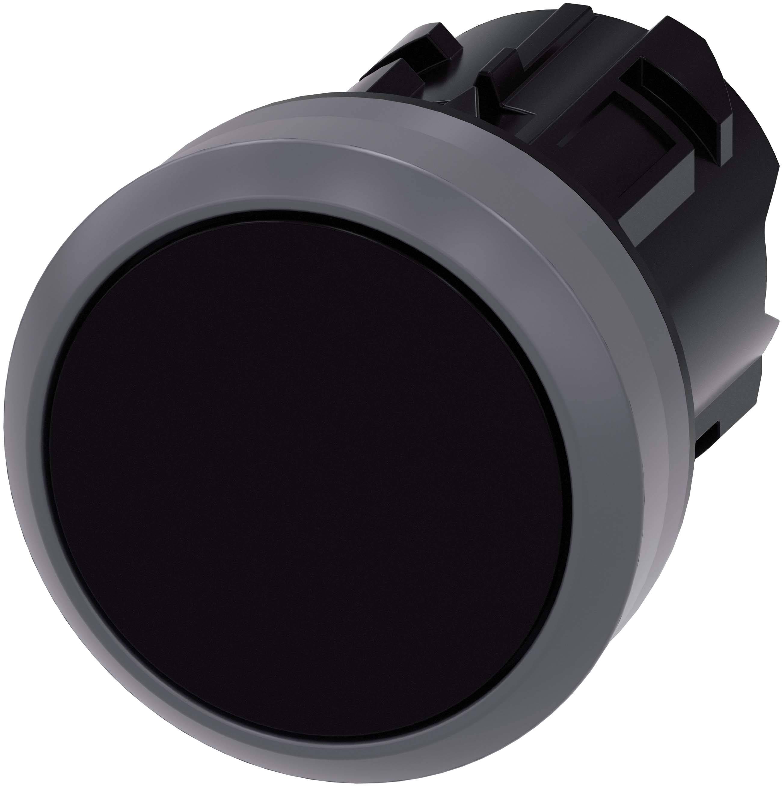 Siemens 3SU10300AA100AA0 3SU1030-0AA10-0AA0 Druckschalter Betätiger flach, Frontring Metall Schwarz Druckentriegelung 1 St.