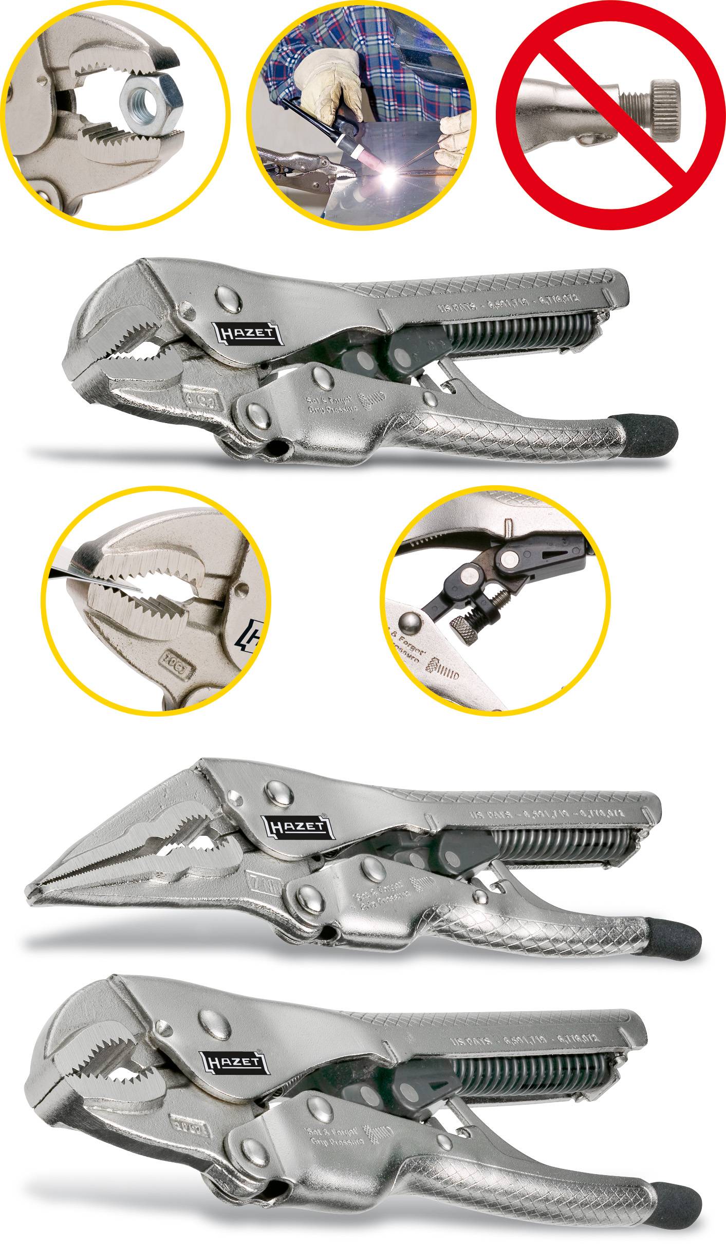 Hazet 755-6A Automatik-Gripzange Halbrund 0 - 32mm 161mm