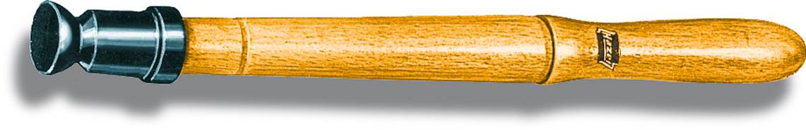 Ein Holzgriff mit einer metallenen Linse, vermutlich ein Betrachtungsgerät, das zur Vergrößerung oder Untersuchung genutzt wird.