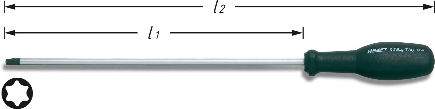 Hazet Werkstatt Torx-Schraubendreher Größe (Schraubendreher) T 20 Klingenlänge: 250 mm 1 St.