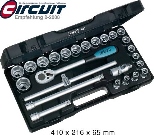 Hazet Steckschlüsselsatz metrisch 1/2 (12.5 mm) 25teilig 900